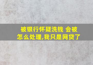 被银行怀疑洗钱 会被怎么处理,我只是网贷了